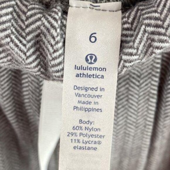 Lululemon Jet Crop Slim Herringbone - Size 6 - White Slate - Picture 4 of 8